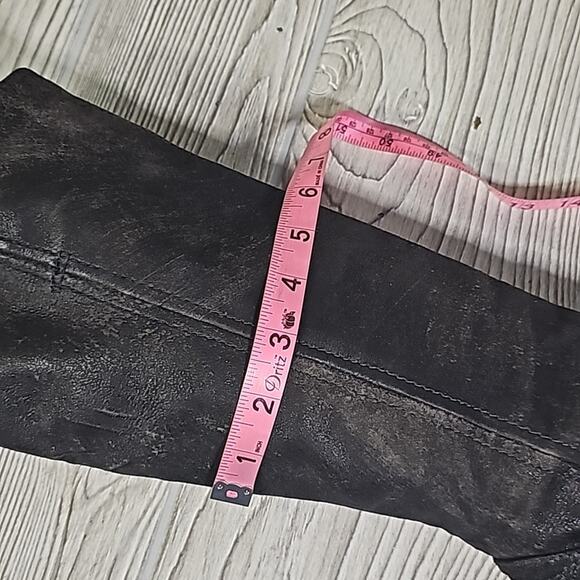 Frye Harlow Campus Tall Black Leather Heeled Boots Womens Size 6 - Picture 15 of 16